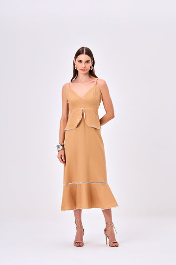 Vestido Midi em Linho Basque