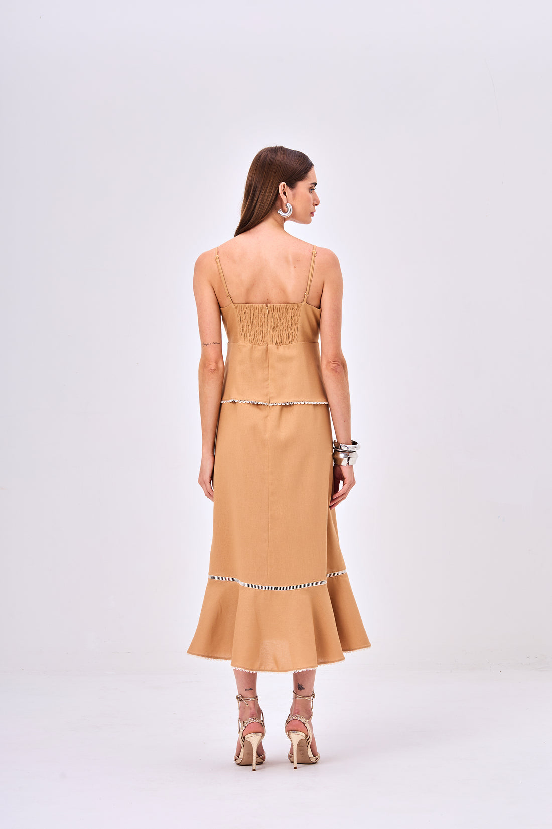 Vestido Midi em Linho Basque